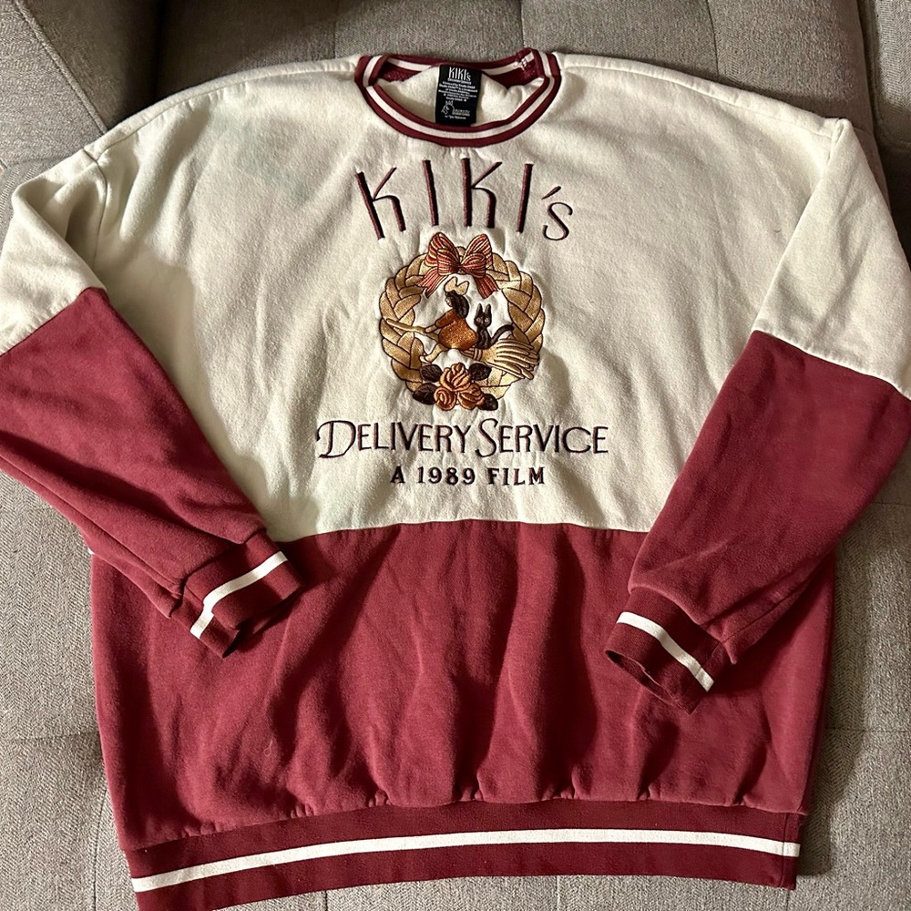 Kiki's Delivery Service Sweatshirt - Red and Cream